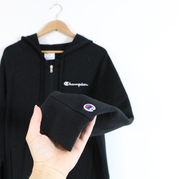 *Champion Black ICONS FULL ZIP HOODIE WITH SMALL LOGO - Zip-up sweatshirt - Picture 5 of 6